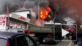 Появилось видео страшного пожара на улице Декабристов в Сочи