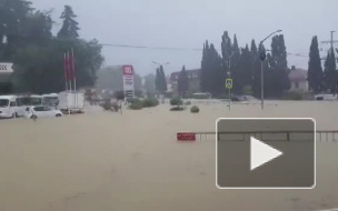 Сочи и Адлер поплыли: в города пришел тропический ливень 