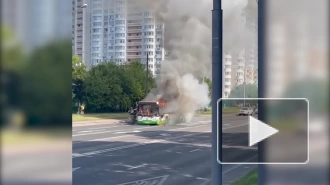 В Москве загорелся пассажирский автобус