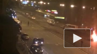 Появилось видео страшной аварии у станции метро Автово