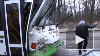 7 человек пострадали при лобовом столкновении автобуса и маршрутки в Пушкине
