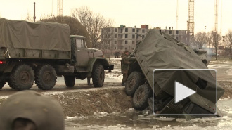 В парке Интернационалистов во время реконструкции боя в Афганистане грузовик ЗИЛ ушел под лед