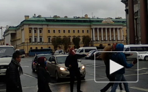 "Полицейские" в масках коней вышли на улицы Санкт-Петербурга