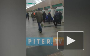Утренний сбой поездов по "зеленой" ветке в метро вызван упавшим на рельсы петербуржцем