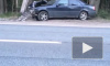 На Приморском шоссе водитель "Мерседеса" протаранил столб 
