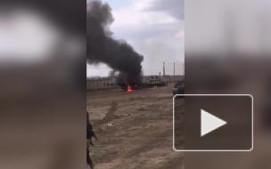 Горящий российский танк T-72 попал на видео