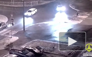 Появилось видео с моментом наезда на 50-летнего пешехода в Пушкинском районе