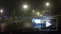 Появилось видео ночного ДТП на Петергофском шоссе