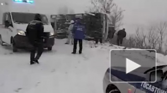 Видео: Пассажирский автобус перевернулся в Белгородской области