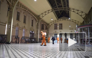 Видео: Витебский вокзал повторно продезинфицировали