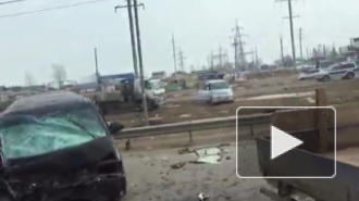 Появилось видео с места смертельной аварии под Иркутском с рейсовым автобусом
