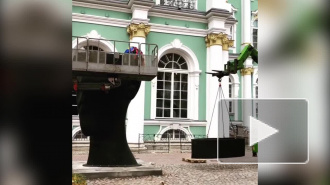 Видео: во дворе Эрмитажа возводят семиметровую "Карлоту"