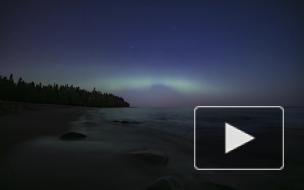 На пляже "Финский" сняли северное сияние