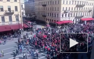 Первомайская колонная прошлась по Невскому проспекту: фото и видео